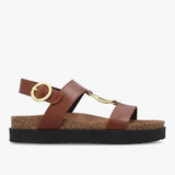 Barbour Gwen Leather Sandals In Brown