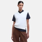 Barbour Hartland Sleeveless Knitted Jumper In Cloud