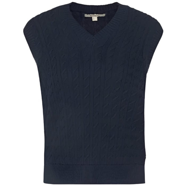 Barbour Hartland Sleeveless Knitted Jumper In Navy