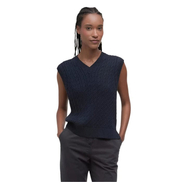 Barbour Hartland Sleeveless Knitted Jumper In Navy