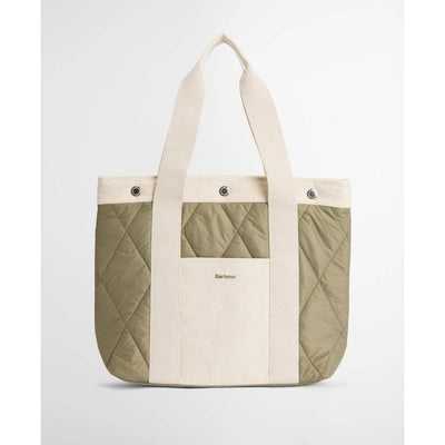 Barbour Healy Quilted Tote Bag Bleached Olive