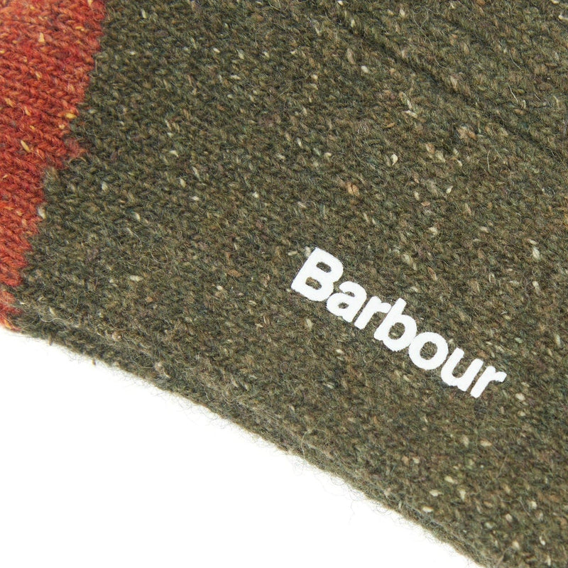 Barbour Houghton Socks Olive/Burnt Orange