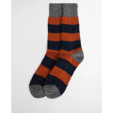 Barbour Houghton Stripe Socks In Navy Ginger