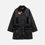 Barbour Icons Modern Beaufort Waxed Jacket In Navy Birchwood