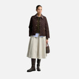 Barbour Icons Tartan Collar Cropped Liddesdale Quilted Jacket In Rustic