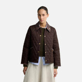 Barbour Icons Tartan Collar Cropped Liddesdale Quilted Jacket In Rustic