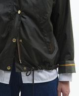 Barbour Inez Waxed Jacket In Olive/Tartan
