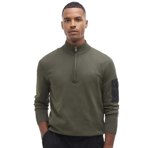 Green Barbour Jumper Barbour Men's Tisbury Crew Neck Jumper Dark