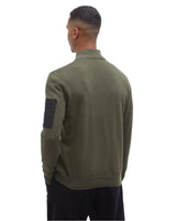 Barbour International Blades Mens Cotton Half Zip Jumper In Uniform Green
