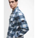 Barbour International Clayton Fleece Check Overshirt In Shaded Emerald