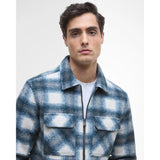 Barbour International Clayton Fleece Check Overshirt In Shaded Emerald