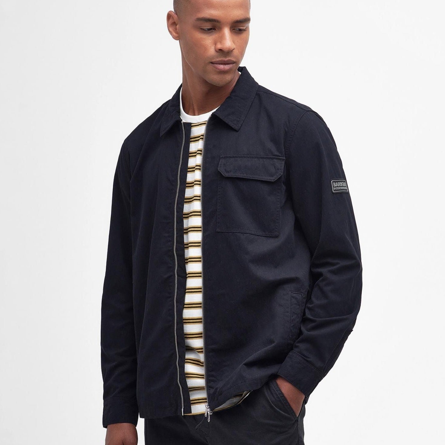 Barbour International Dome Overshirt in Black