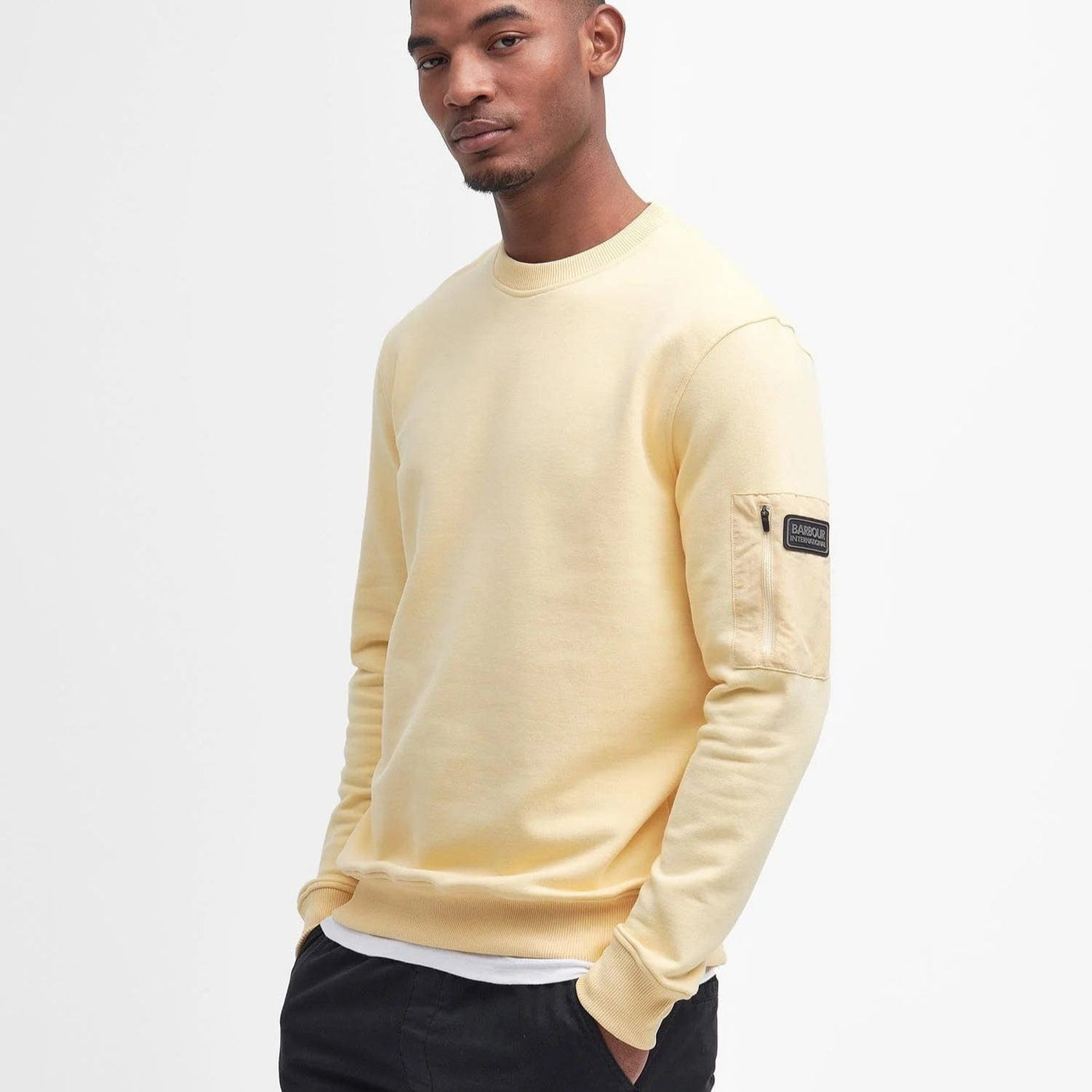 Barbour International Grip Sweatshirt in Dusty Yellow