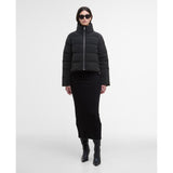 Barbour International Hudson Faux-Velvet Puffer Jacket In Black