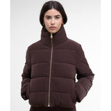 Barbour International Hudson Faux-Velvet Puffer Jacket In Red Velvet