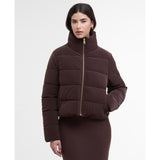 Barbour International Hudson Faux-Velvet Puffer Jacket In Red Velvet