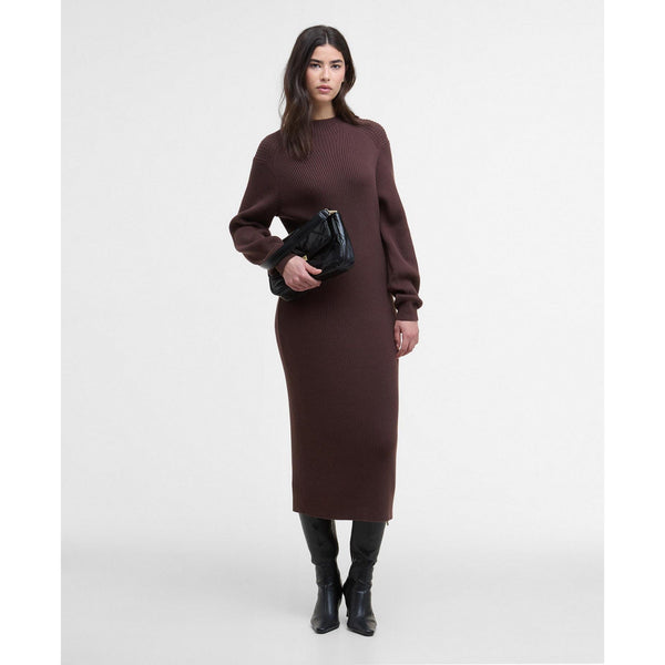 Barbour International Kaia Knitted Dress In Chocolate