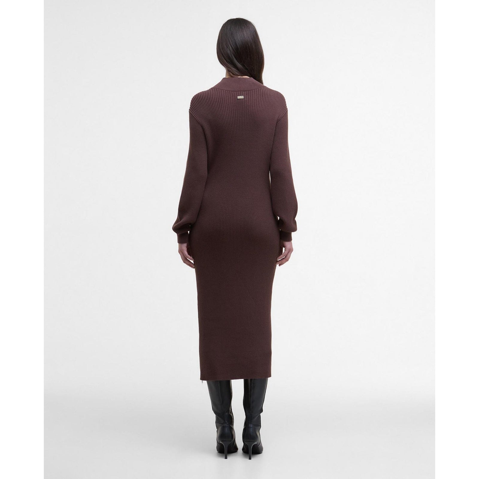 Barbour International Kaia Knitted Dress In Chocolate