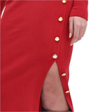 Barbour International Laia Knitted Midi Dress In Scarlet