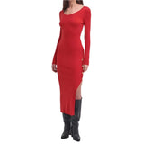 Barbour International Laia Knitted Midi Dress In Scarlet