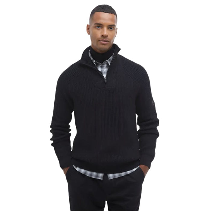 Barbour International Men's Chester Funnel Knit Jumper In Black