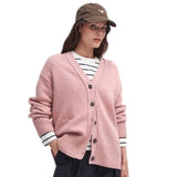 Barbour Joni Cardigan In Mahogany in Mohogany Rose