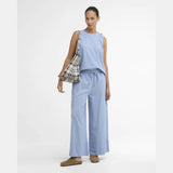 Barbour Josie Wide-Leg Trousers In Chambray Blue