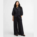 Barbour Josie Wide-Leg Trousers In Navy