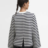 Barbour Layla Sweatshirt Cloud/Dark Navy Stripe