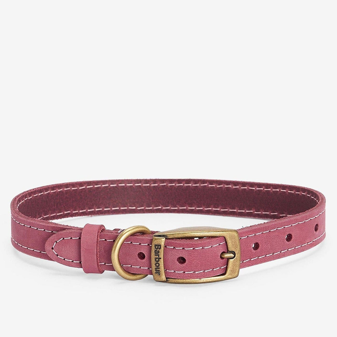 Barbour Leather Dog Collar in Pink, Size Medium