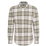 Barbour Lewis Tailored Shirt Glenmore In Olive Tartan