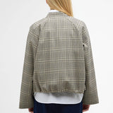 Barbour Leyburn Check Showerproof Bomber Jacket Bleached Olive