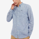 Barbour Linton Tailored Linen Shirt in Navy