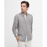 Barbour Linton Tailored Linen Shirt in Olive