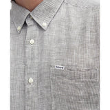 Barbour Linton Tailored Linen Shirt in Olive
