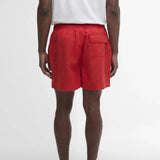 Barbour Logo Swim Shorts In Lava Red