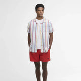 Barbour Logo Swim Shorts In Lava Red