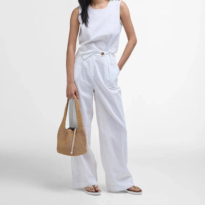 Barbour Lucy Wide-Leg Trousers In White