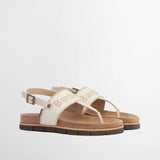 Barbour Lumley Toe Post Sandal In Beige