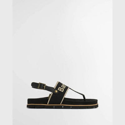 Barbour Lumley Toe Post Sandal In Black