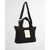 Barbour Mariah Quilted Mini Tote Bag In Black Ancient