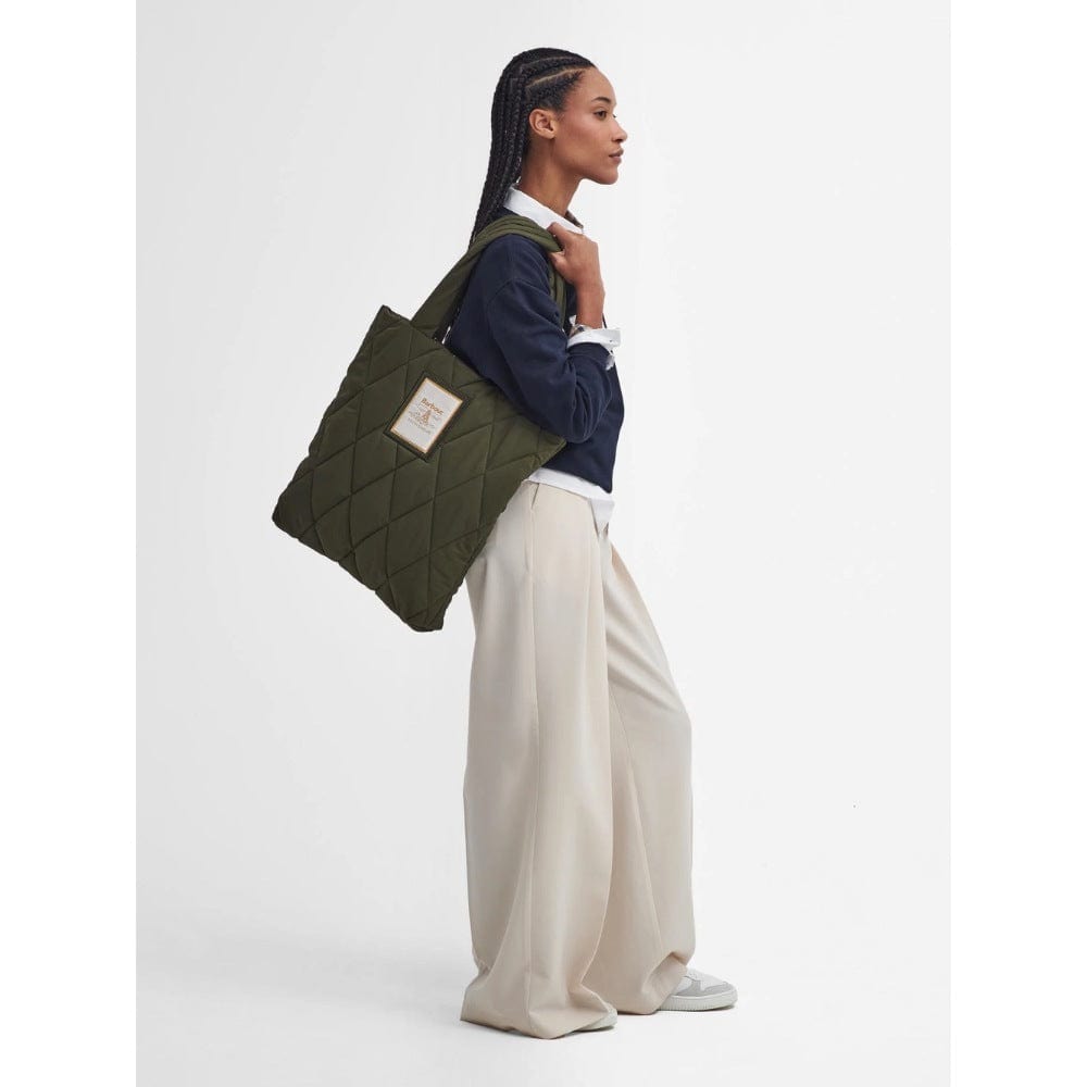 Barbour Mariah Quilted Tote Bag In Olive - Main Image