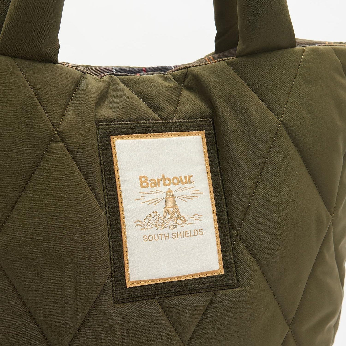 Barbour Mariah Quilted Tote Bag In Olive