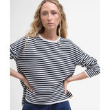 Barbour Marine Striped Crew Neck Jumper In Navy Stripe