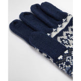 Barbour Marlow Fair Isle Gloves In Navy