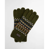 Barbour Marlow Fair Isle Gloves In Olive
