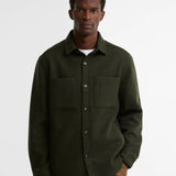 Barbour Marltown Tailored Wool-Blend Overshirt In Sage