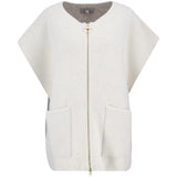 Barbour Martha Sleeveless Zip Through Knitted Vest In Birch
