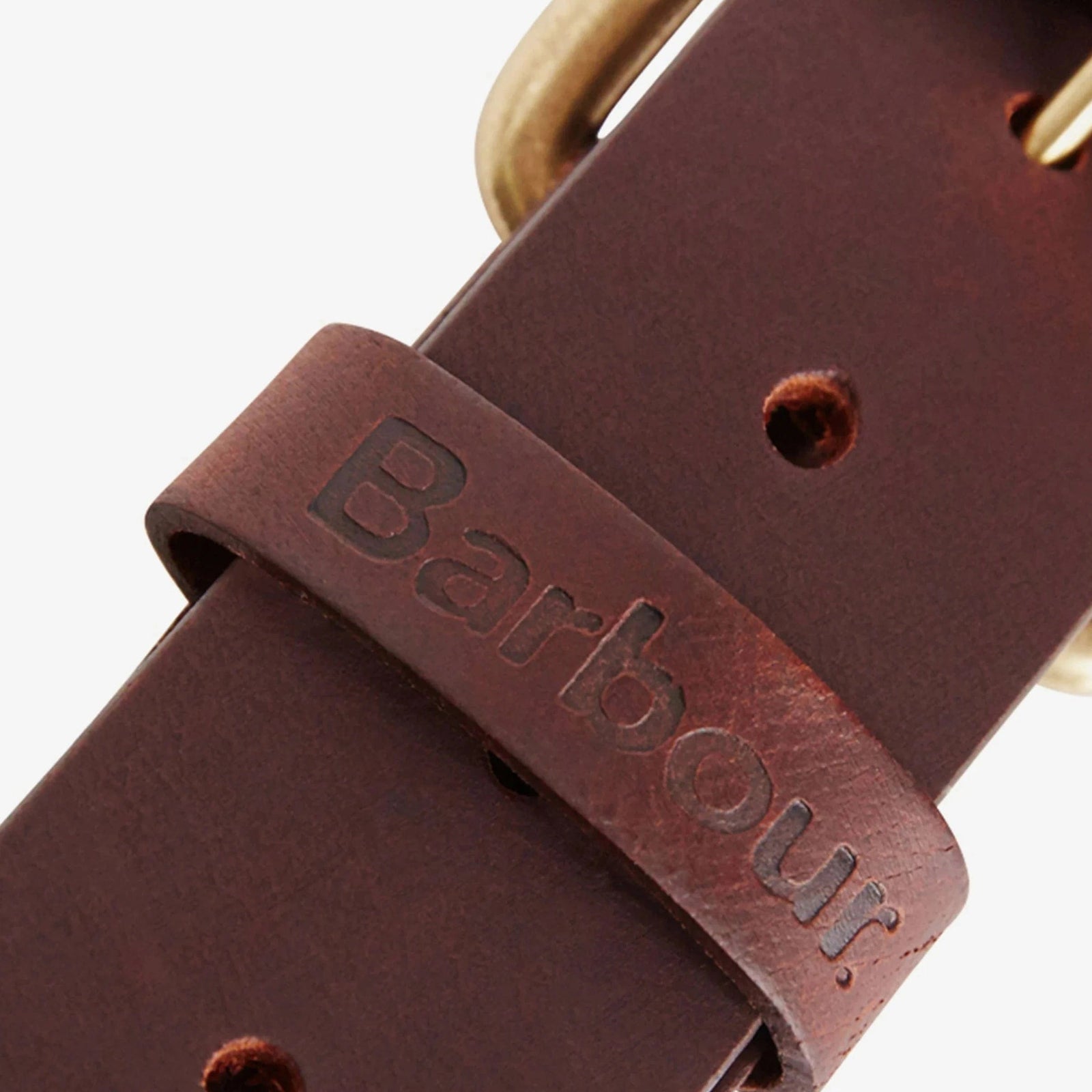 Barbour Matt Leather Belt Brown
