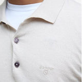 Barbour Men's Buston Short Sleeve Knitted Polo Shirt In Antique White